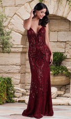 Backless PromGirl Long Prom Dress in Sequin Tulle