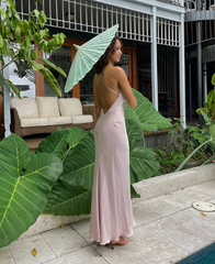 Fitted Backless Prom Dress Long Evening Gown Woman Elegant