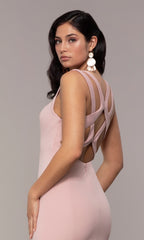 Strappy-Open-Back Long Formal Prom Dress 8232