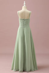 Sage Straps Chiffon Junior Bridesmaid Dress