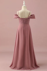 Blush Spaghetti Straps Chiffon Junior Bridesmaid Dress