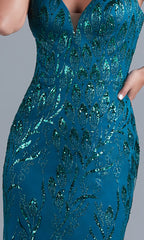 PromGirl Corset-Back Long Sequin-Tulle Prom Dress
