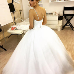 Pearl Embroidery Beaded Tulle Princess Wedding Dresses
