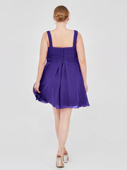 V Neck Chiffon Short Dress for Bridesmaids Regency Plus Size