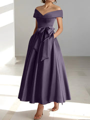 A-line/Princess Off Shoulder Pocket Mother of the bride dresses