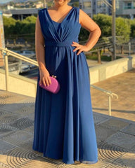 Plus Size Bridesmaid Dresses Chiffon V Neck