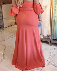 Plus Size Mermaid Split Bridesmaid Dresses