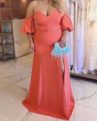 Plus Size Mermaid Split Bridesmaid Dresses
