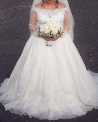 Plus Size Wedding Dresses Long Sleeves Off The Shoulder