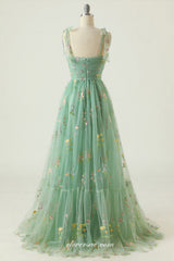 Popular Embroidery Tulle Pleating A-line Prom Dresses For Teens, CP0946