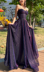 Pretty Formal Prom Dresses Long Tulle Party Gown A Line