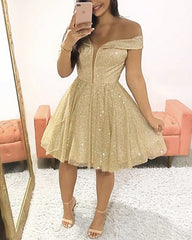 Princess Homecoming Dresses Sequin Off The Shoulder