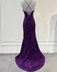Mermaid Dark Purple Sequin Dress