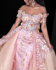 Mermaid Prom Dresses Lace Embroidery Corset Off The Shoulder