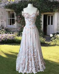 Pink A-line Butterfly Prom  Dress