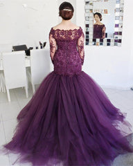 Lace Long Sleeves Mermaid Evening Dresses Off Shoulder