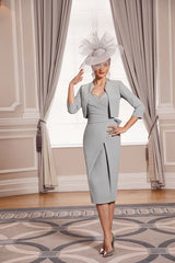 Two piece pleated elegant mother of the bride dress