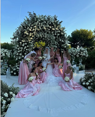 Pink retro elegant sweetheart neckline A-line spaghetti strap satin long evening dress birthday party dress bridesmaid dress gh3199