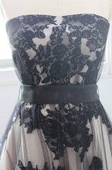 Charming Lace Appliqued Strapless With Chapel Train Wedding Dresses