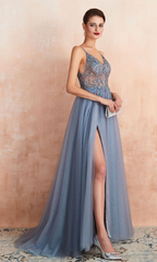 Sexy Beading Long Prom Dresses,Evening Dresses,Charming Dance Dress