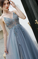 Sexy Beading Long Prom Dresses,Evening Dresses,Charming Dance Dress