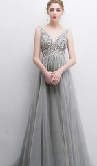 Sexy Beading Long Prom Dresses,Evening Dresses,Charming Dance Dress