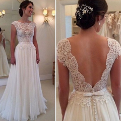 Open Back A-line Beach Wedding Dress DTB151