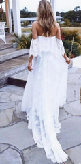 Off the Shoulder Lace A-line Beach Wedding Dress DTB150