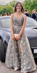 Sparkly Lace Prom Dress,Colored Wedding Dresses