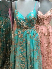 Sparkly Lace Prom Dress,Colored Wedding Dresses