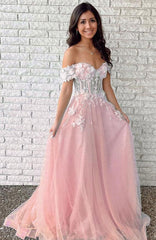 Off the Shoulder Prom Dresses Long, Sexy Graduation School Party Gown
