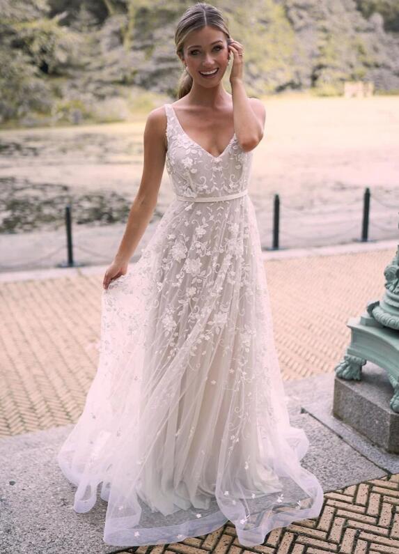 A-line Beach Wedding Dresses,Bridal Dresses
