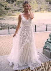 A-line Beach Wedding Dresses,Bridal Dresses
