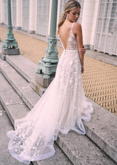 A-line Beach Wedding Dresses,Bridal Dresses