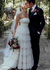 Strapless Tulle Wedding Dresses,Bridal Dresses