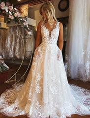 Open Back Lace Wedding Dresses,Bridal Dresses