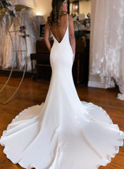Sexy Open Back Chiffon Beach Wedding Dresses