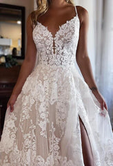 Open Back A-line Wedding Dresses,Bridal Dresses