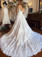 Open Back A-line Wedding Dresses,Bridal Dresses