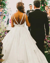 Sleeveless Scoop Neck Sweep/Brush Train Ball Gown Wedding Dresses DT1418