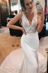 V-Neck Mermaid Wedding Dress DT1569