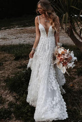 Beach Sexy Boho Wedding Dresses Court Train DT1572