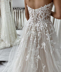 Off the Shoulder Tulle/Lace Beach Wedding Dresses DTB104