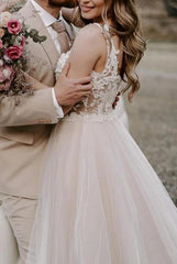 Off the Shoulder A-line Beach Wedding Dress DTB148