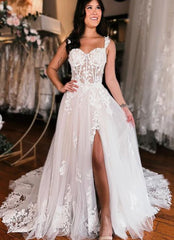 Sweetheart A-line Tulle/Lace Wedding Dress
