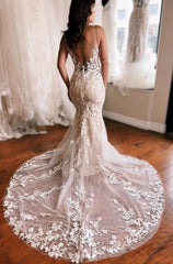 Open Back Mermaid Tulle/Lace Wedding Dress DTB167
