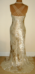 Vintage Champagne Floral Prom Dress Mermaid Birthday Outfits P386