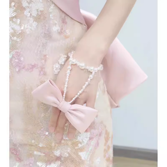 Vintage A line Strapless Party Dresses Pink Prom Dresses P945