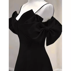 Elegant A line Black Long Prom Dresses Formal Evening Dress P1139