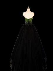 Ball Gown Sweetheart Tulle Black Prom Dresses Evening Dress P1985